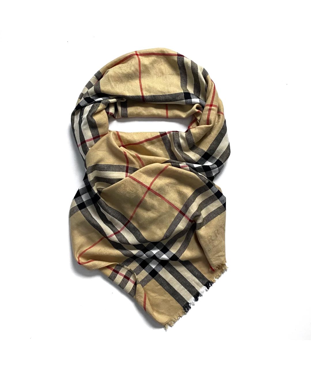 BURBERRY Бежевая кашемировая повязка на голову, фото 3