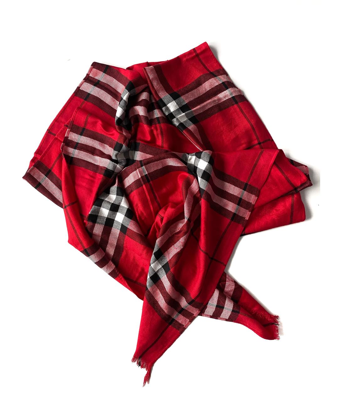 BURBERRY Красная кашемировая повязка на голову, фото 2