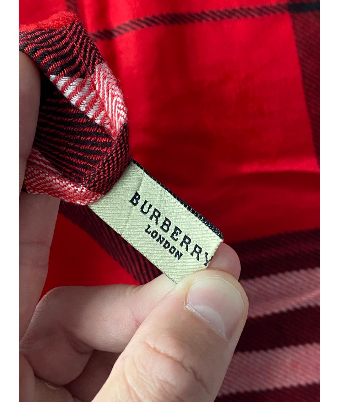 BURBERRY Красная кашемировая повязка на голову, фото 6