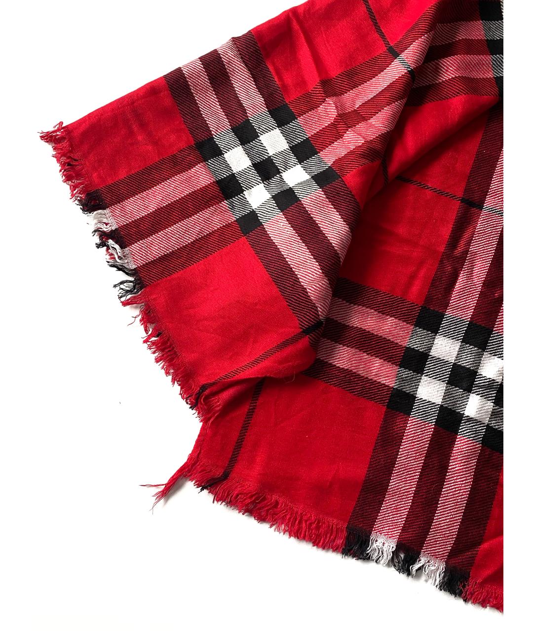 BURBERRY Красная кашемировая повязка на голову, фото 3