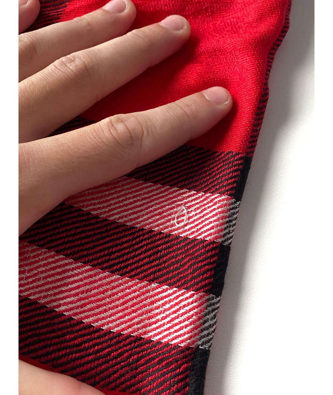BURBERRY Красная кашемировая повязка на голову, фото 7