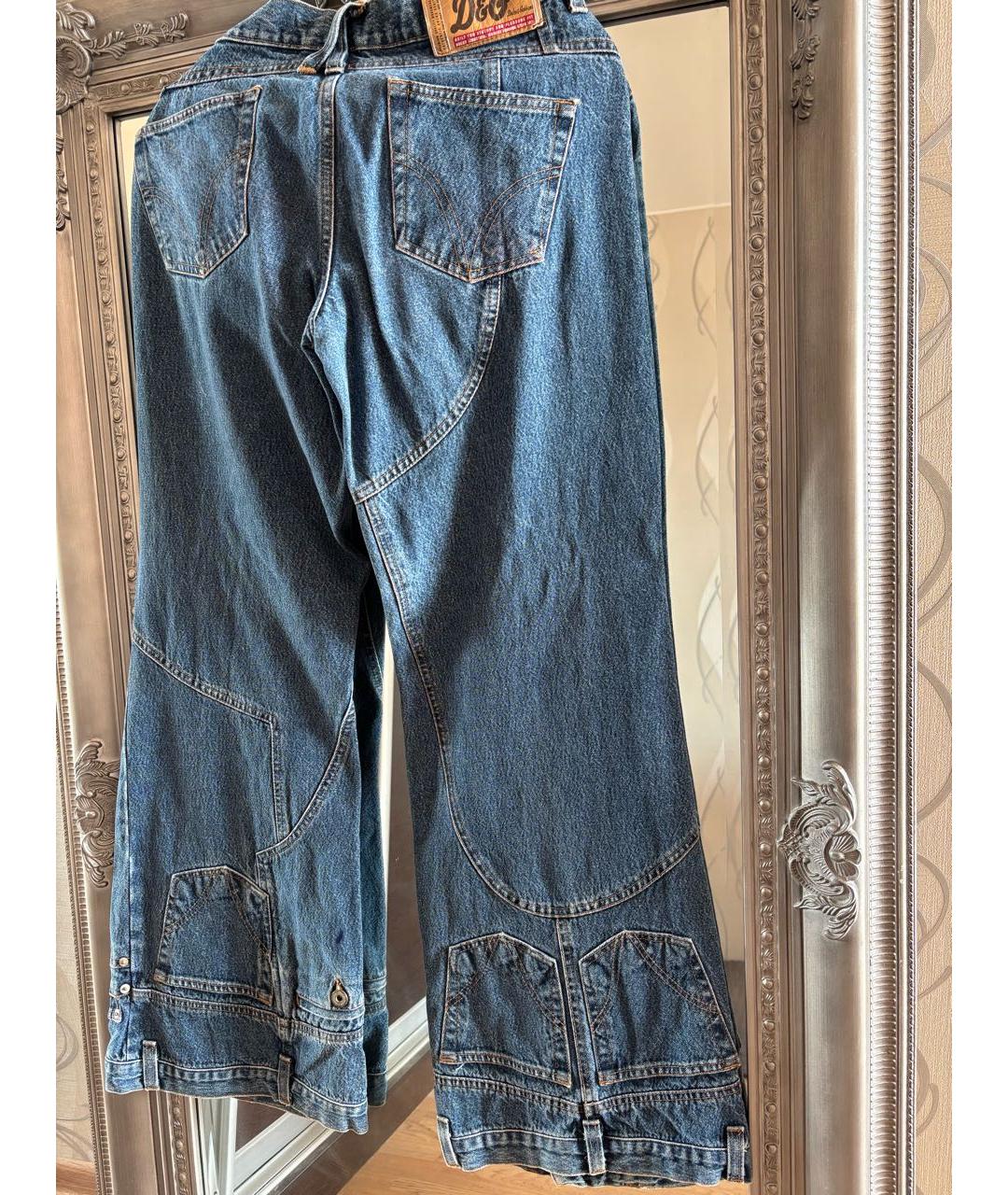 DOLCE&GABBANA Синие хлопко-эластановые джинсы клеш, фото 3