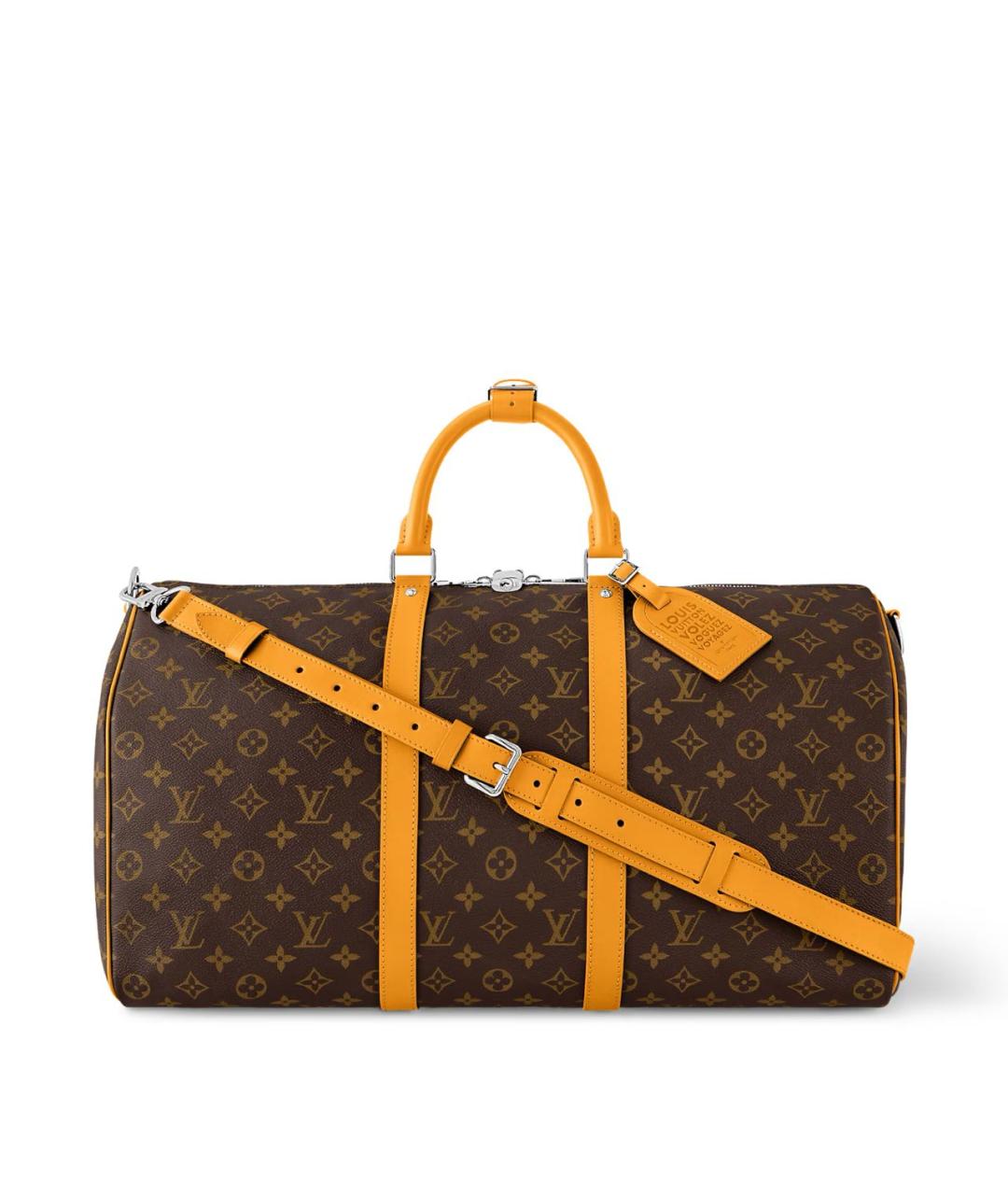 LOUIS VUITTON Коричневая дорожная/спортивная сумка из канвы, фото 5