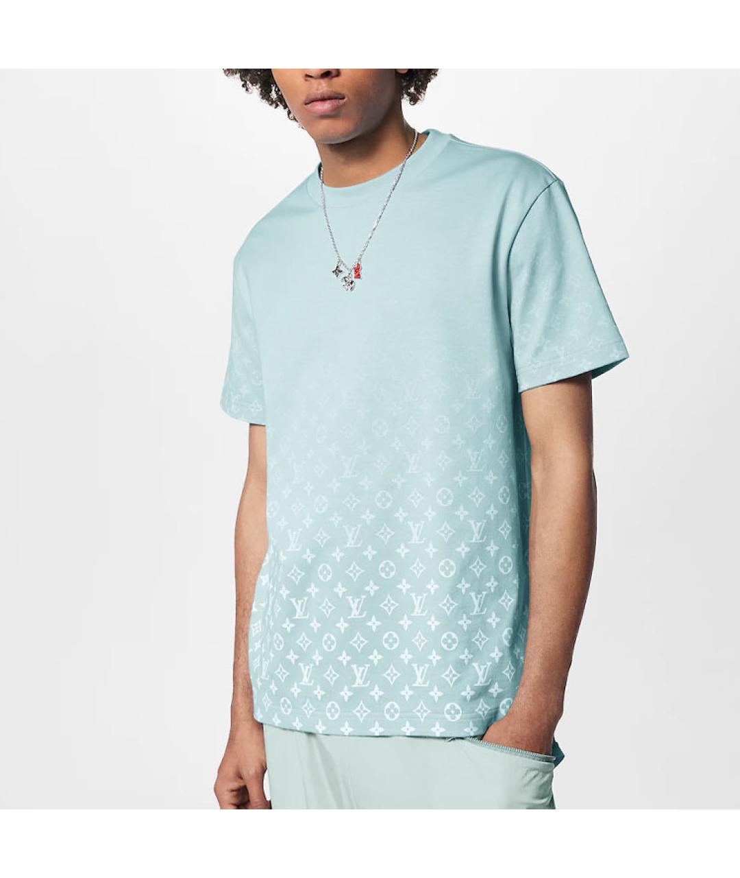 LOUIS VUITTON Бирюзовая футболка, фото 2