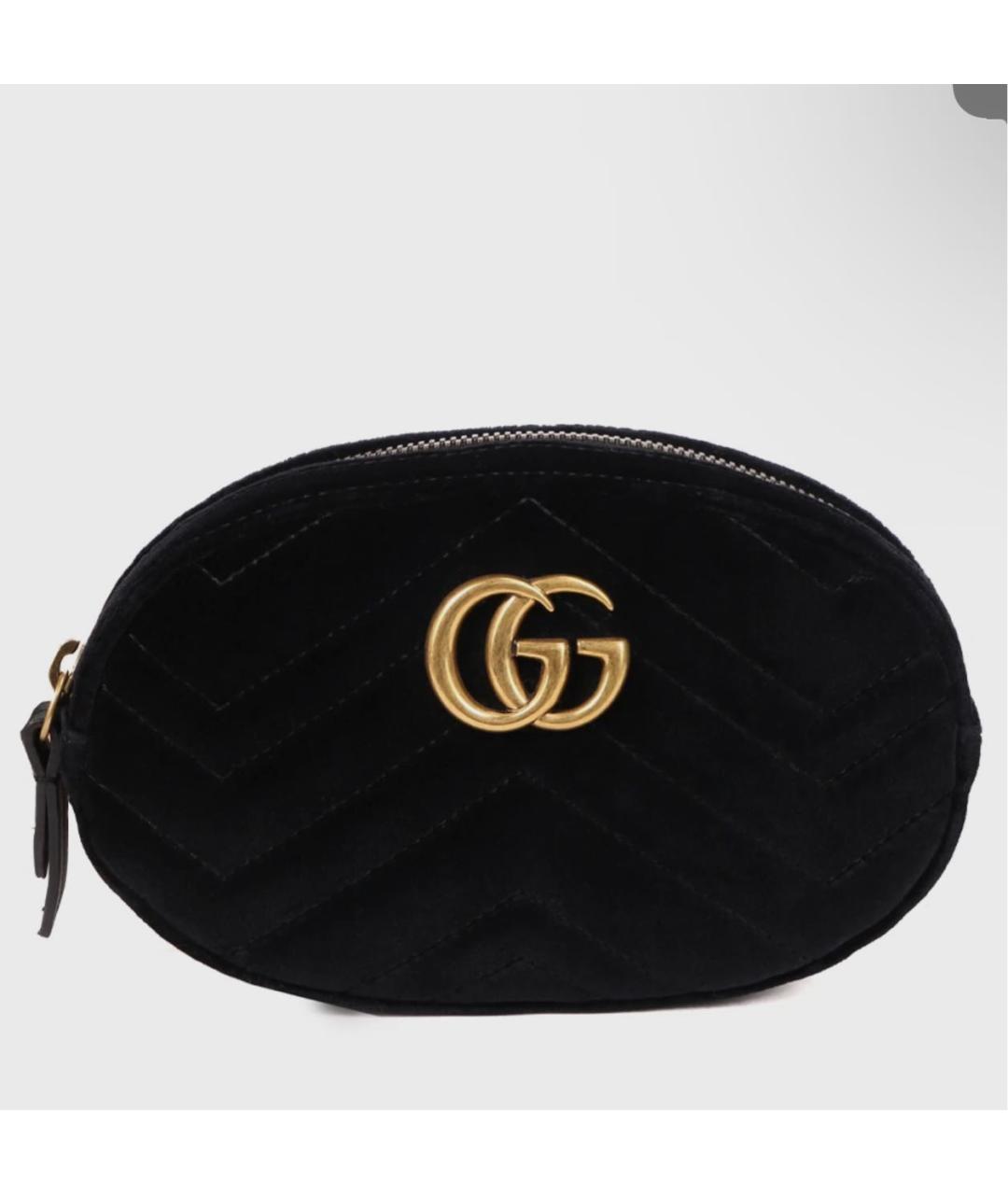 GUCCI Черная тканевая поясная сумка, фото 4