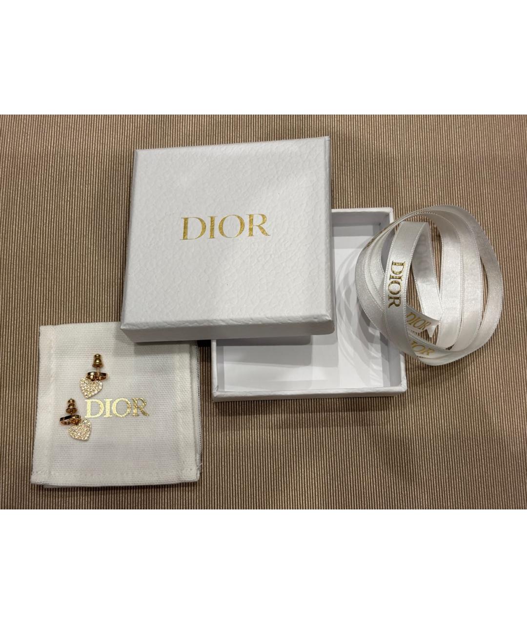 CHRISTIAN DIOR Золотые металлические серьги, фото 5