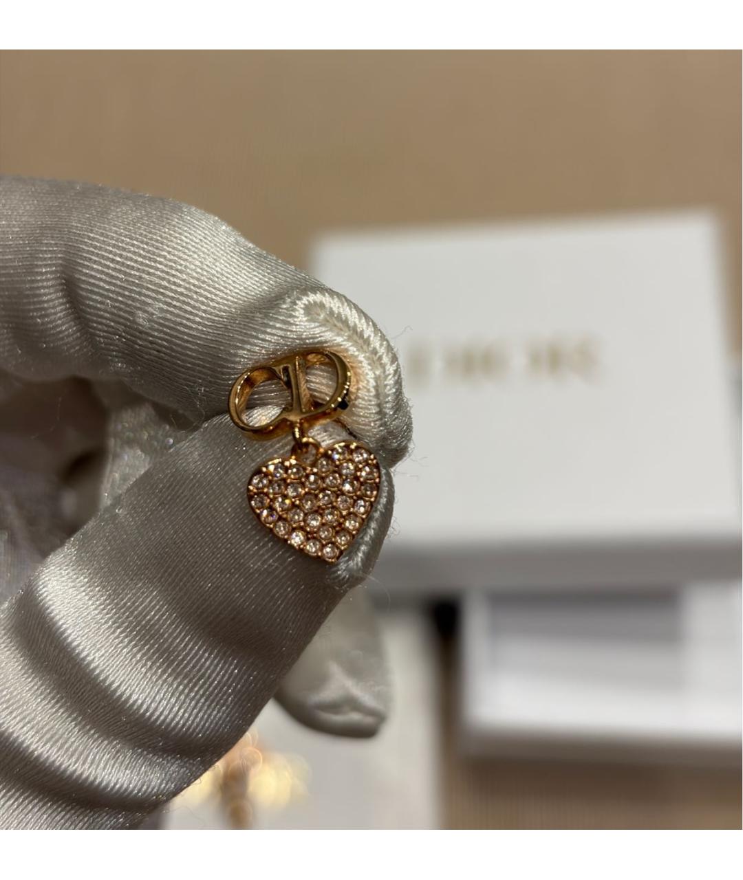 CHRISTIAN DIOR Золотые металлические серьги, фото 7