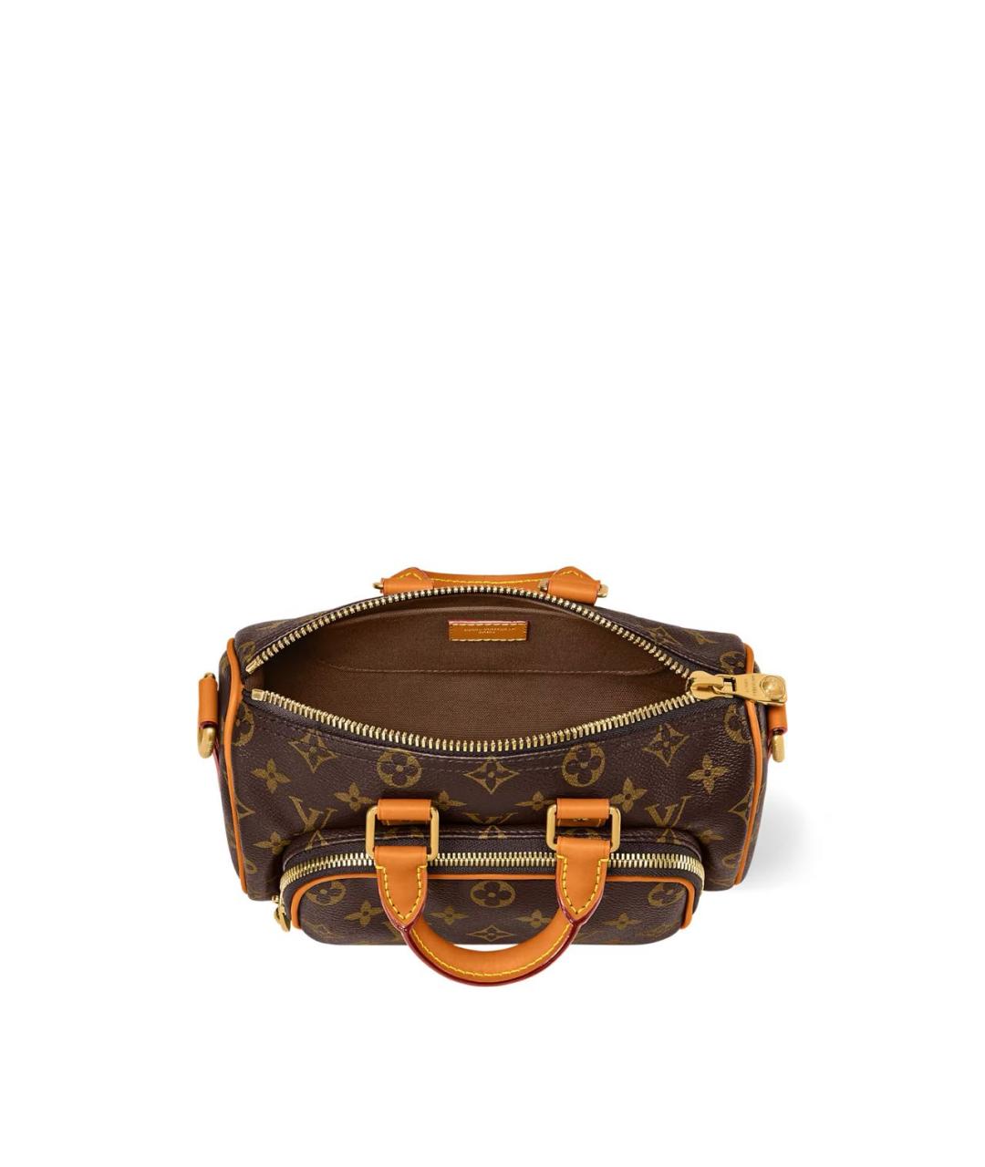 LOUIS VUITTON Коричневая сумка с короткими ручками из канвы, фото 3