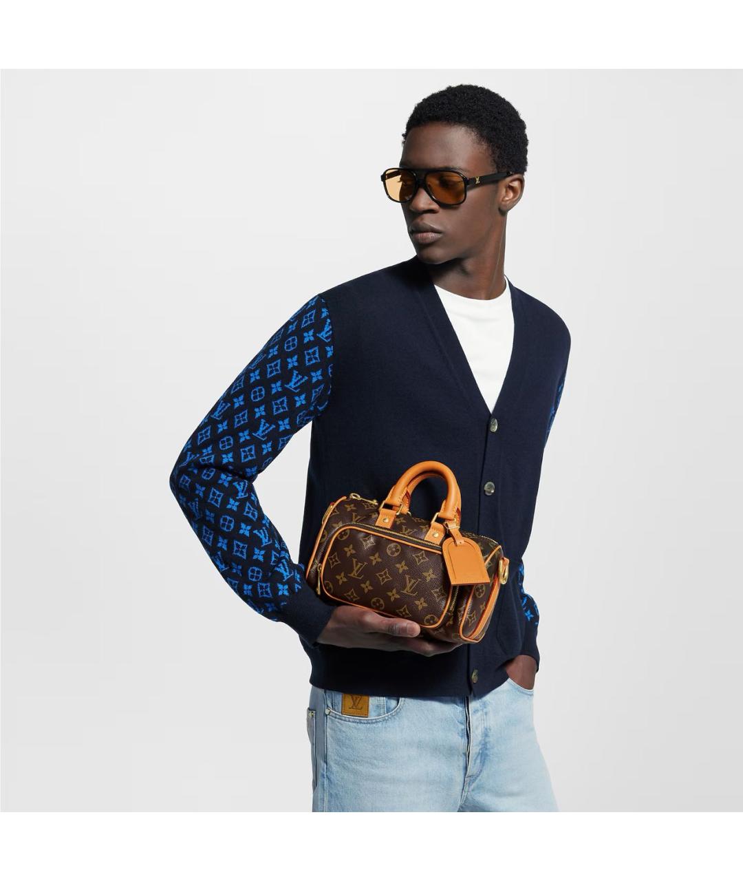 LOUIS VUITTON Коричневая сумка с короткими ручками из канвы, фото 5
