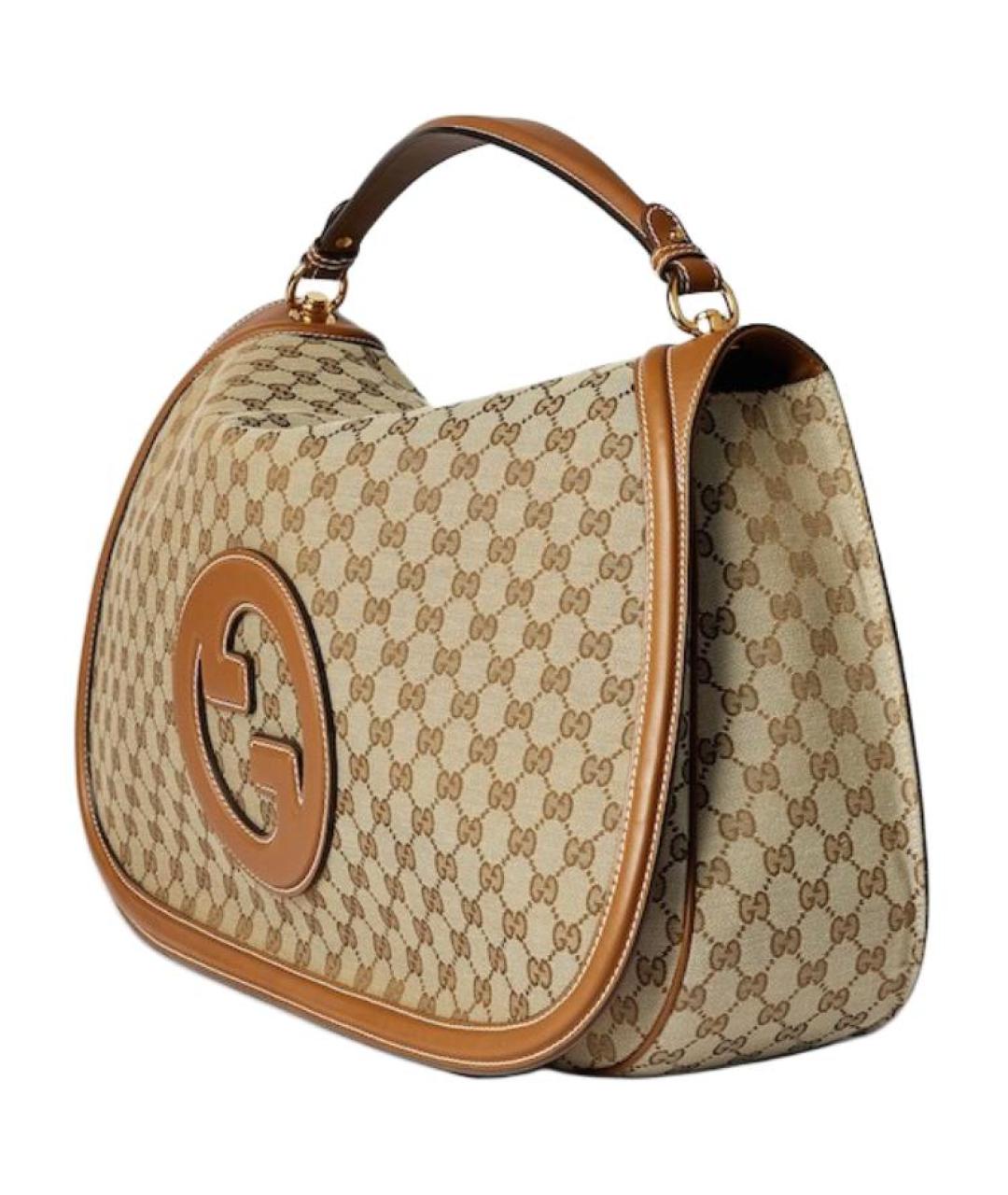 GUCCI Бежевая сумка через плечо из канвы, фото 3