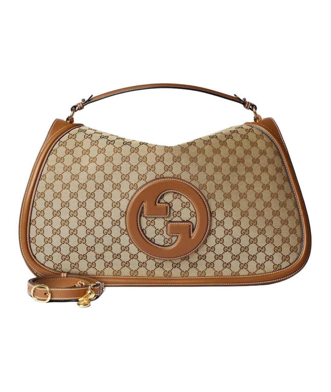 GUCCI Бежевая сумка через плечо из канвы, фото 2