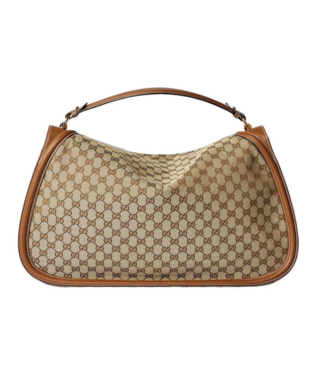 GUCCI Бежевая сумка через плечо из канвы, фото 5