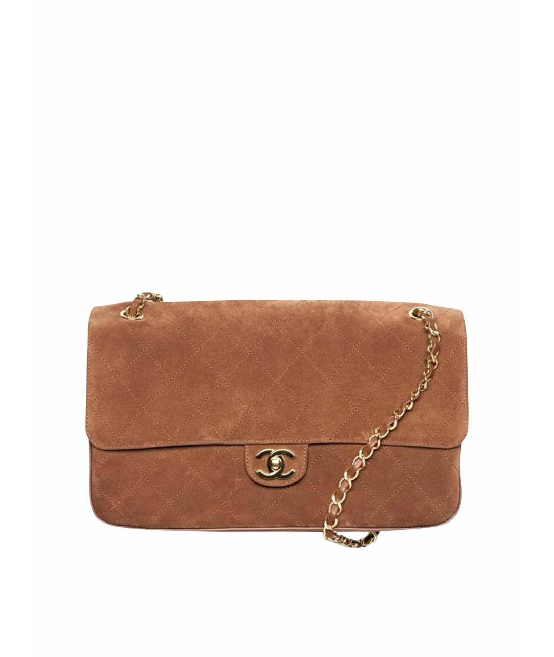 CHANEL Коричневая замшевая сумка через плечо, фото 1