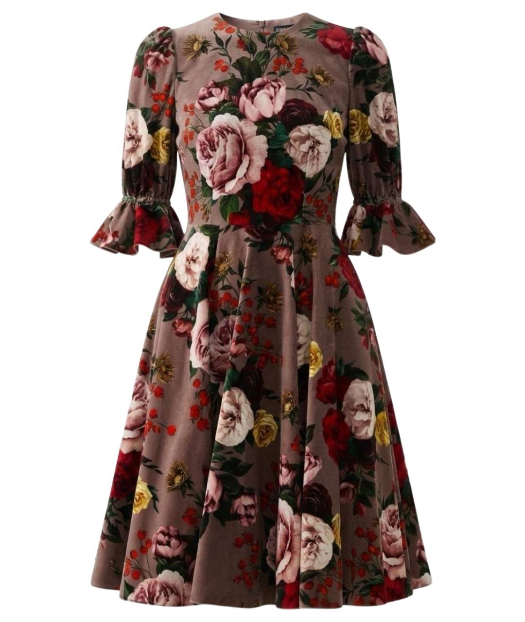 DOLCE&GABBANA Мульти бархатное вечернее платье, фото 1