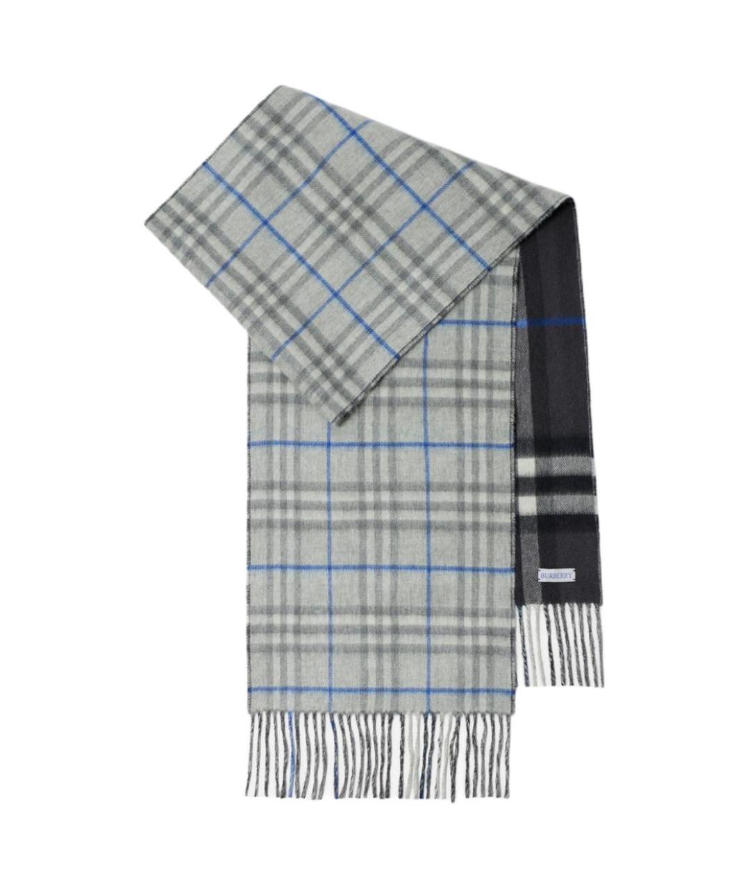 BURBERRY Серый кашемировый шарф, фото 2