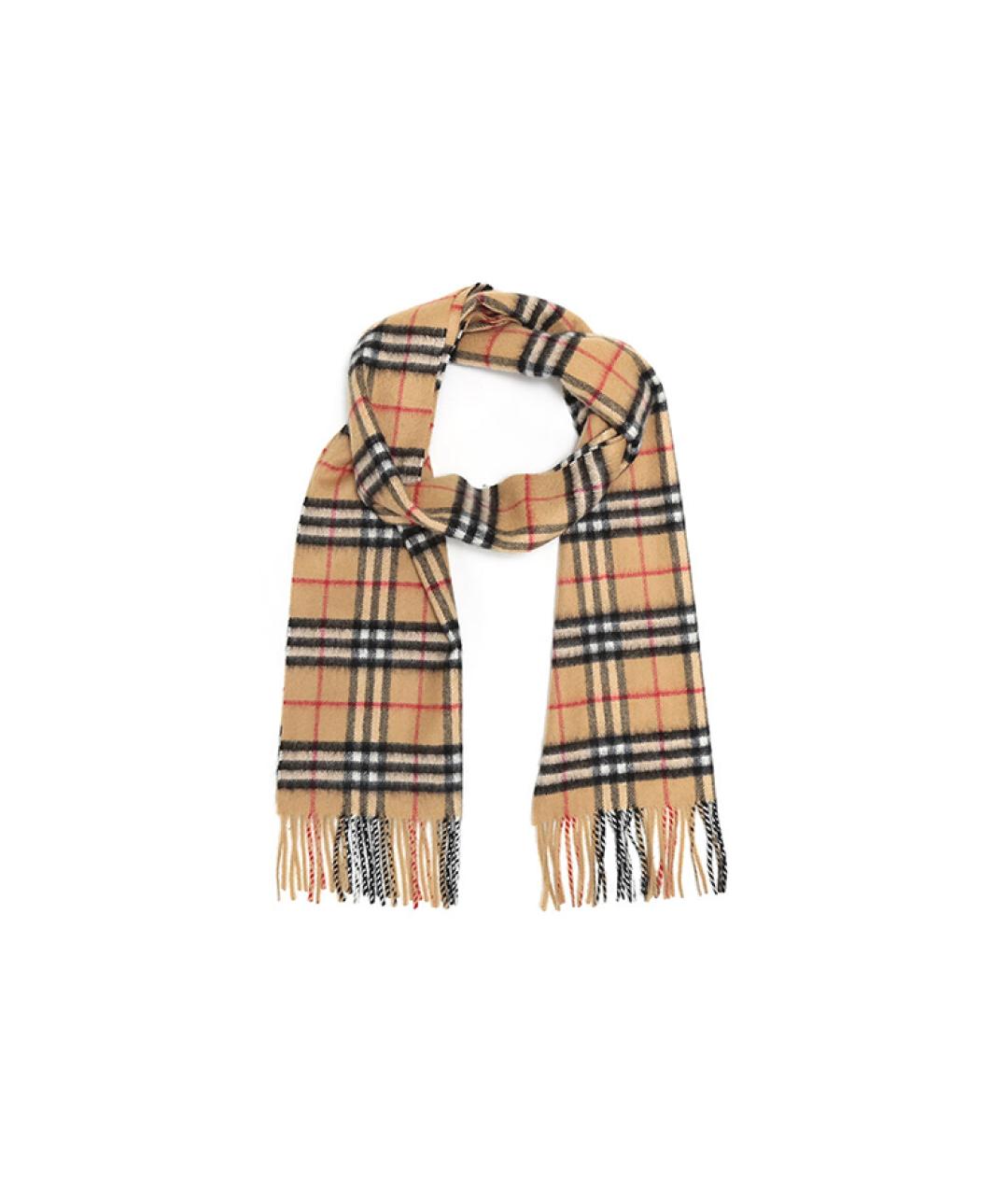 BURBERRY Желтый кашемировый шарф, фото 4
