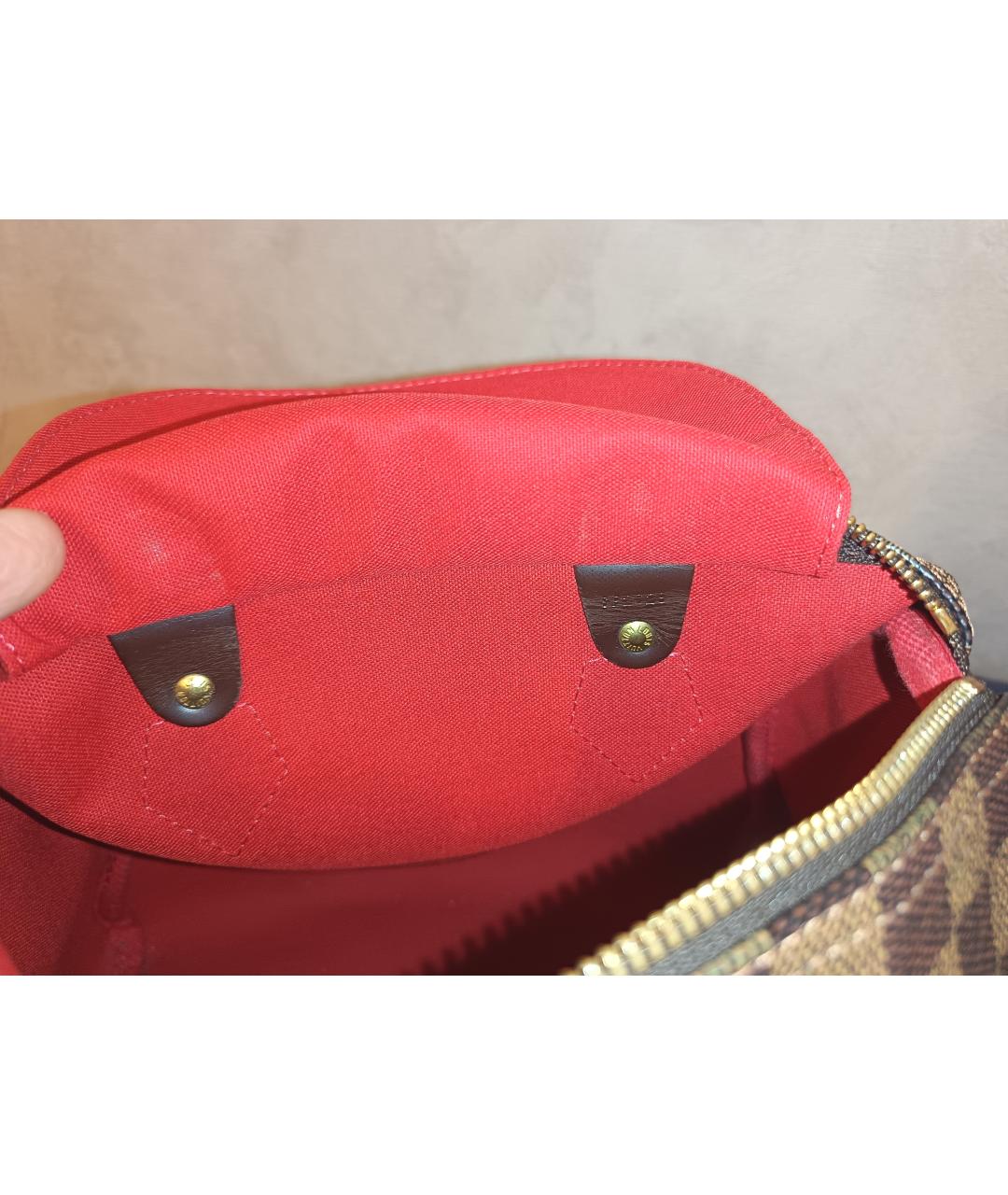 LOUIS VUITTON Коричневая сумка с короткими ручками из канвы, фото 6