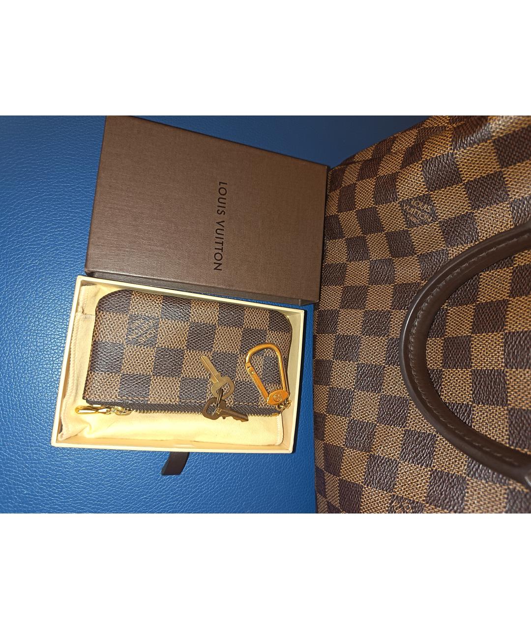 LOUIS VUITTON Коричневая сумка с короткими ручками из канвы, фото 7