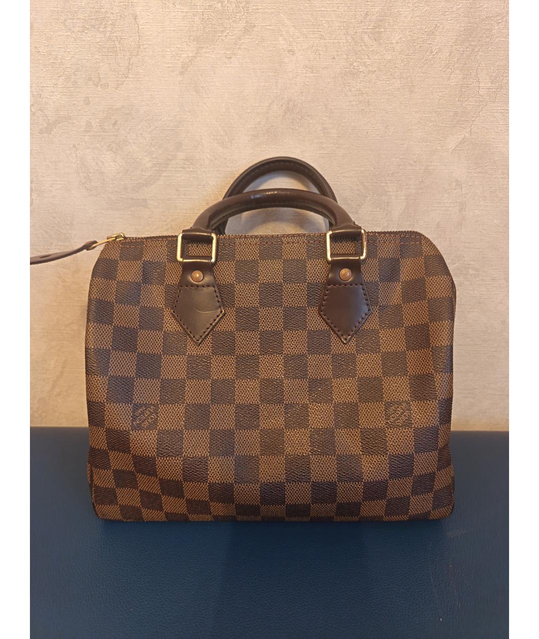 LOUIS VUITTON Коричневая сумка с короткими ручками из канвы, фото 10