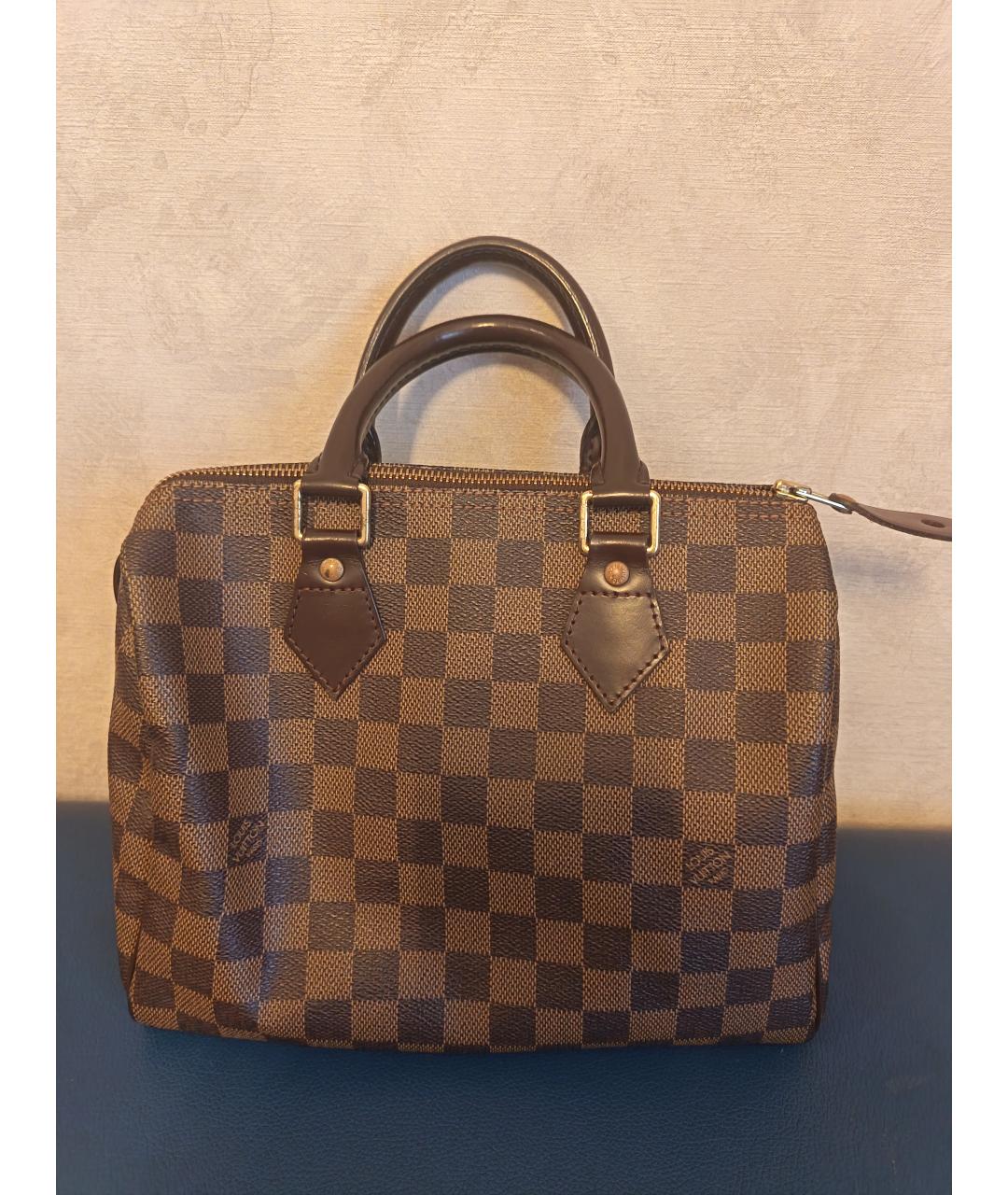 LOUIS VUITTON Коричневая сумка с короткими ручками из канвы, фото 2