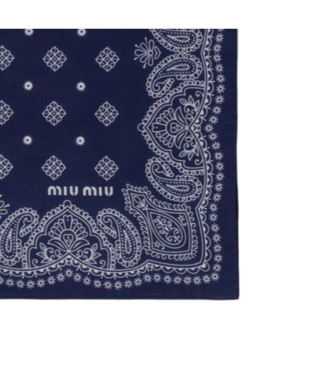 MIU MIU Синий шарф, фото 3
