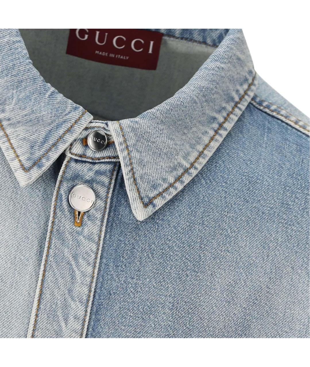 GUCCI Голубая классическая рубашка, фото 3