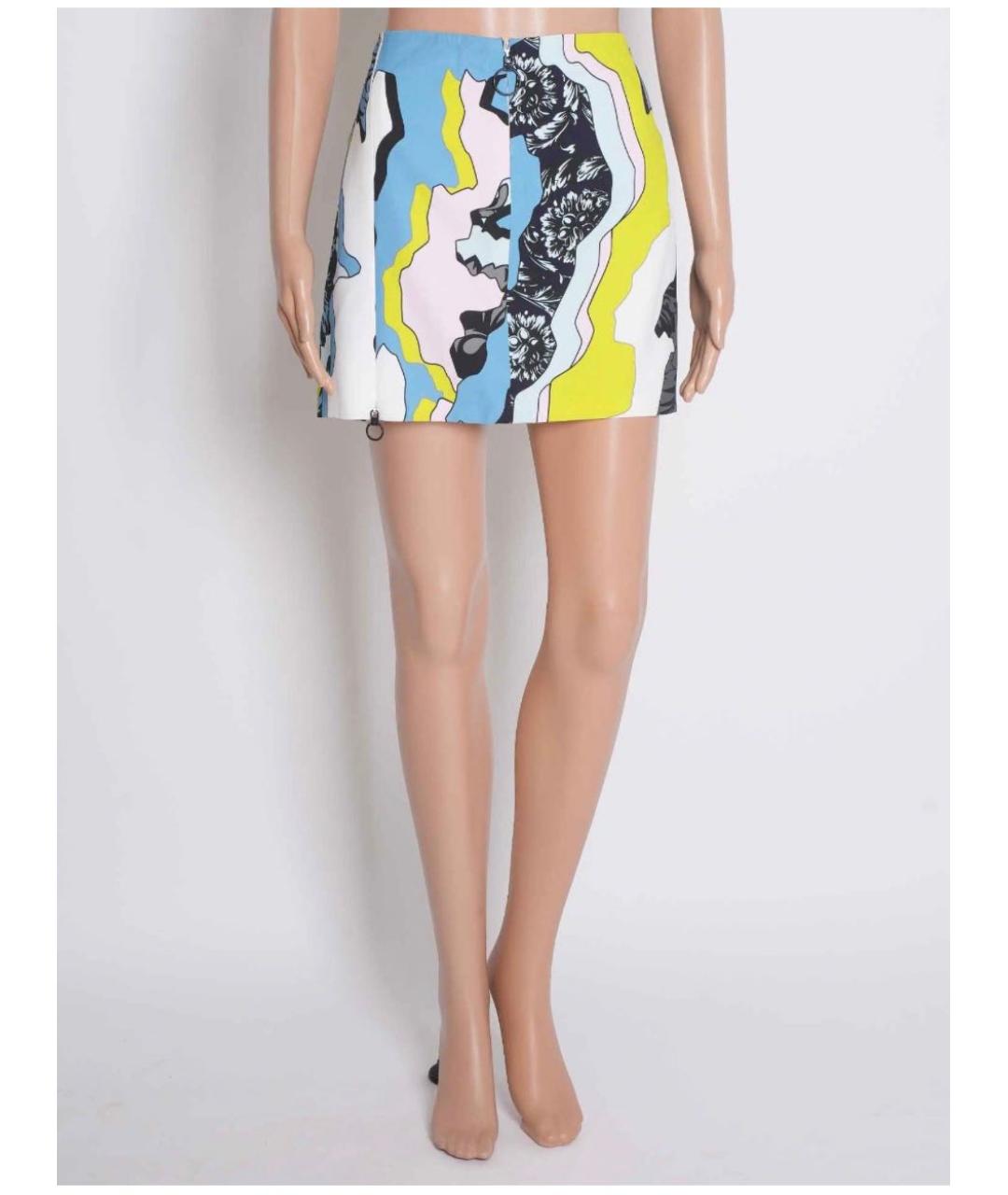 VERSACE Мульти полиэстеровая юбка мини, фото 4