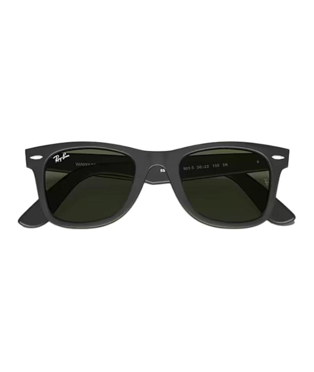 RAY BAN Черные пластиковые солнцезащитные очки, фото 4
