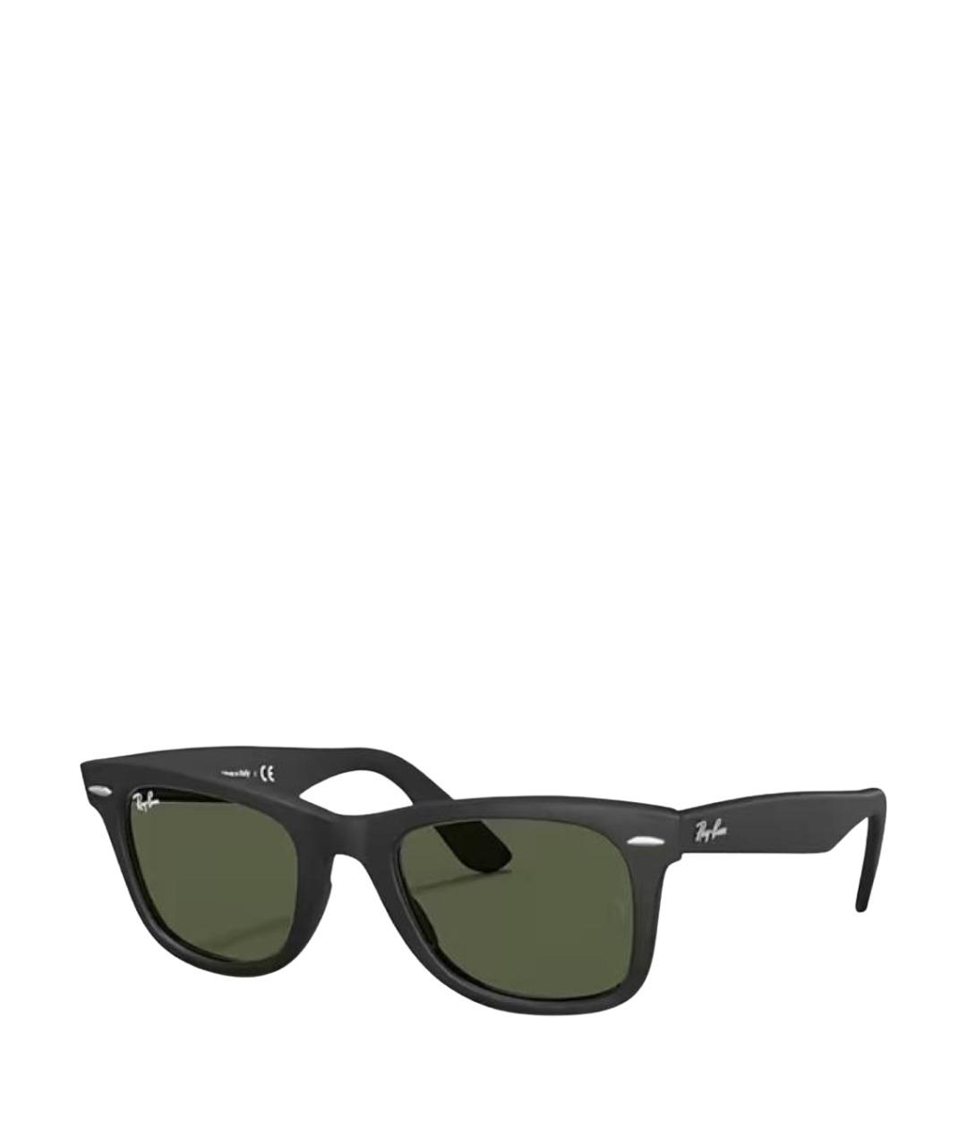 RAY BAN Черные пластиковые солнцезащитные очки, фото 1