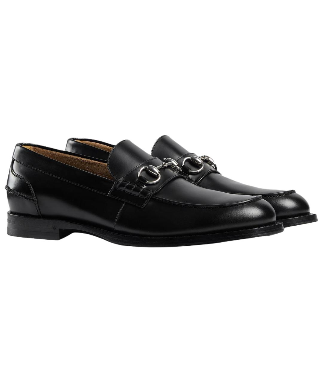 GUCCI Черные кожаные туфли, фото 3