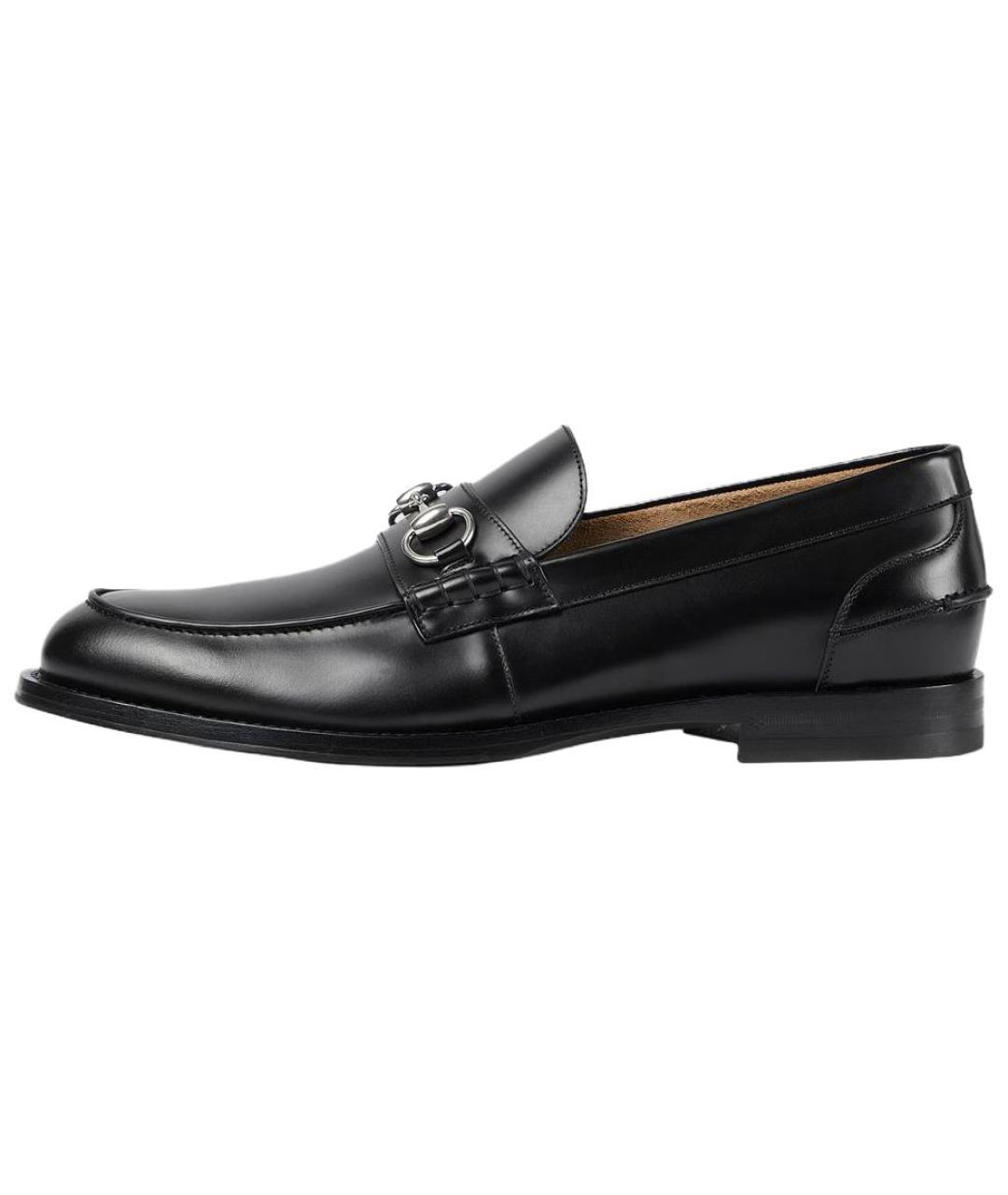 GUCCI Черные кожаные туфли, фото 2