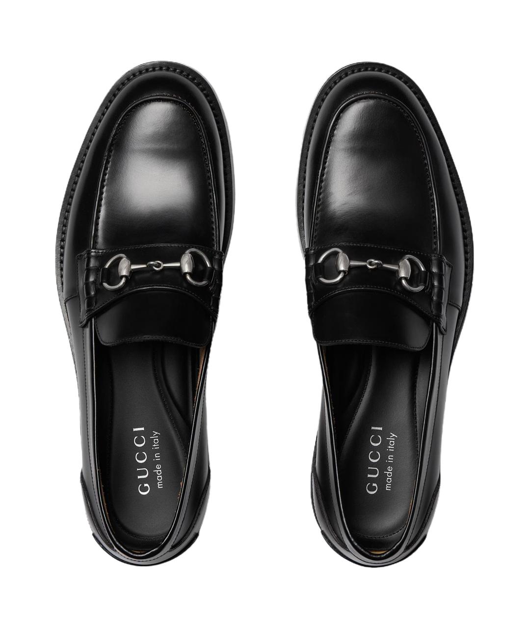 GUCCI Черные кожаные туфли, фото 4