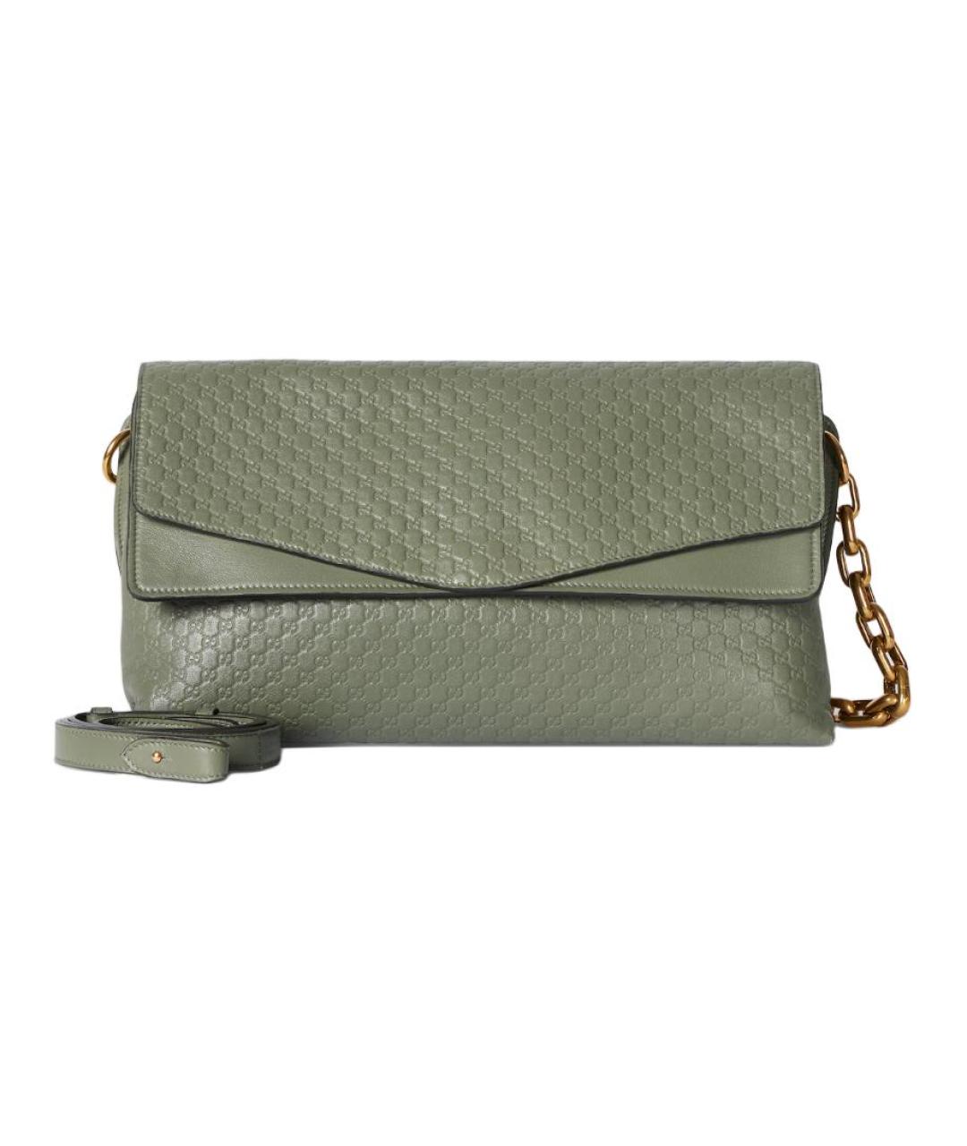 GUCCI Хаки кожаная сумка через плечо, фото 3