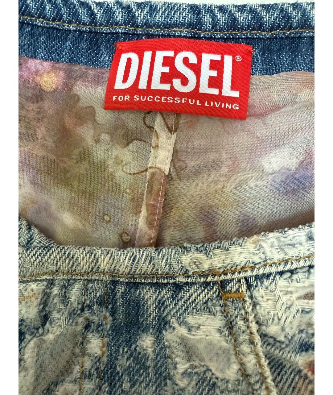 DIESEL Голубые хлопковые джинсы клеш, фото 3
