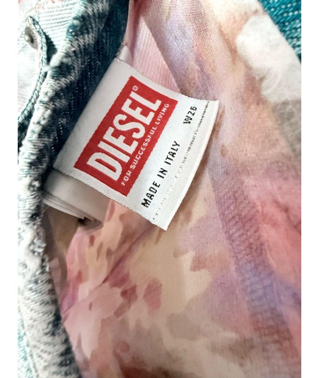 DIESEL Голубые хлопковые джинсы клеш, фото 4