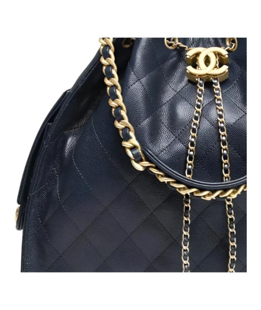 CHANEL Темно-синяя кожаная сумка через плечо, фото 2