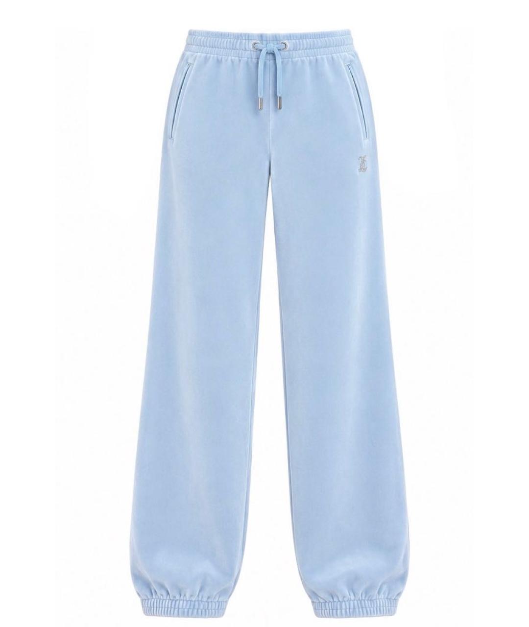 JUICY COUTURE Голубые велюровые спортивные брюки и шорты, фото 1