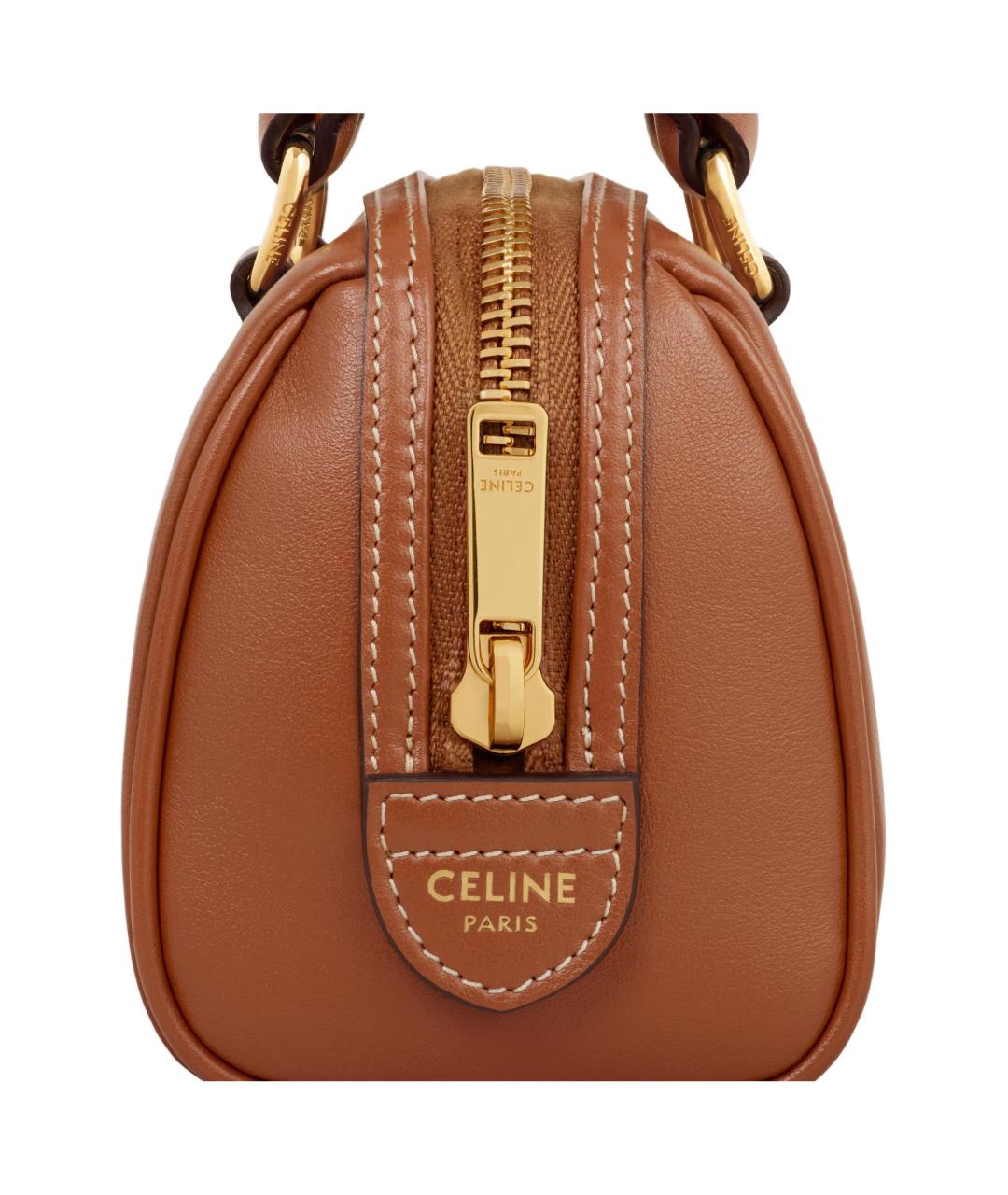 CELINE Коричневая кожаная сумка через плечо, фото 4