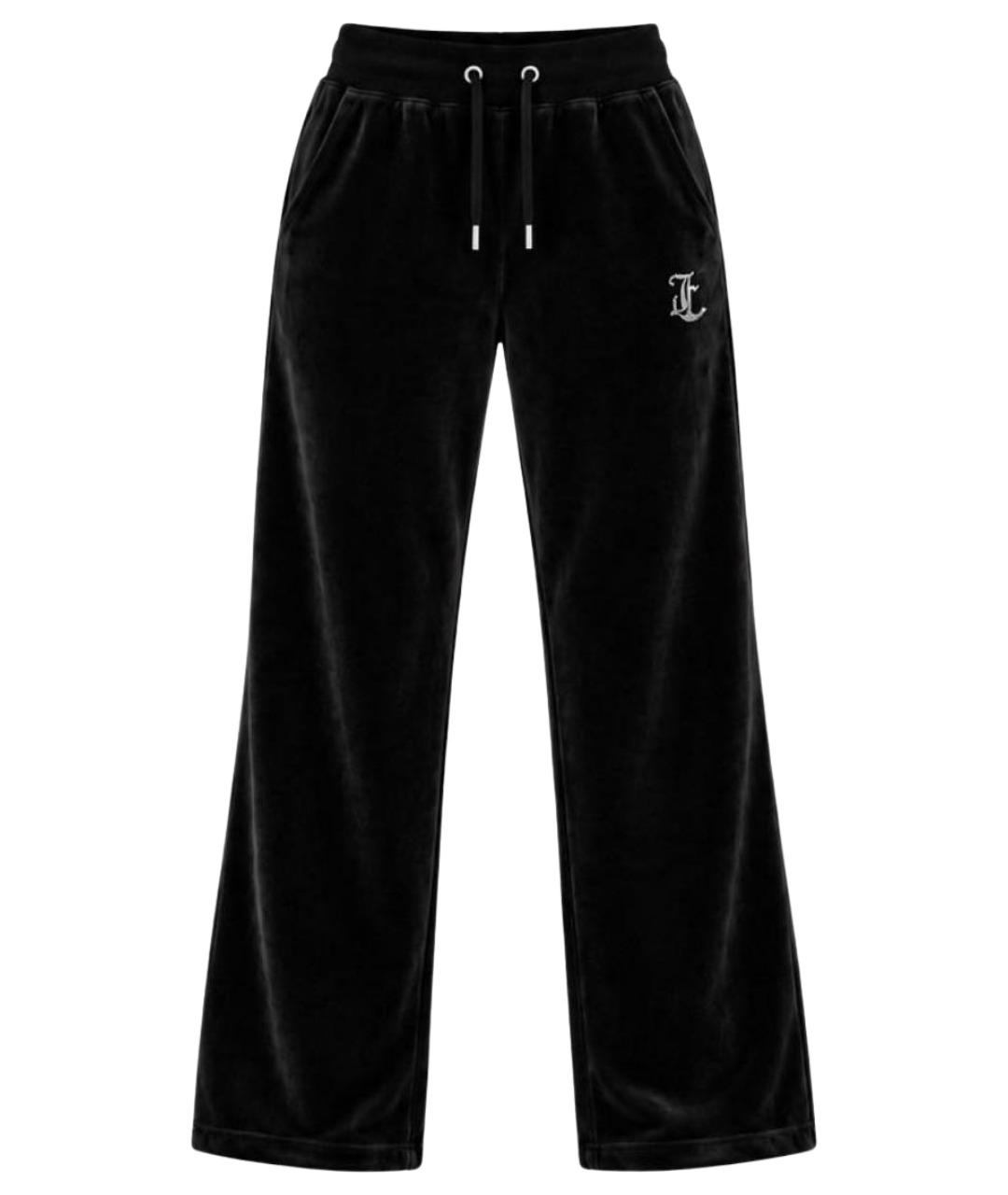 JUICY COUTURE Черные велюровые прямые брюки, фото 1