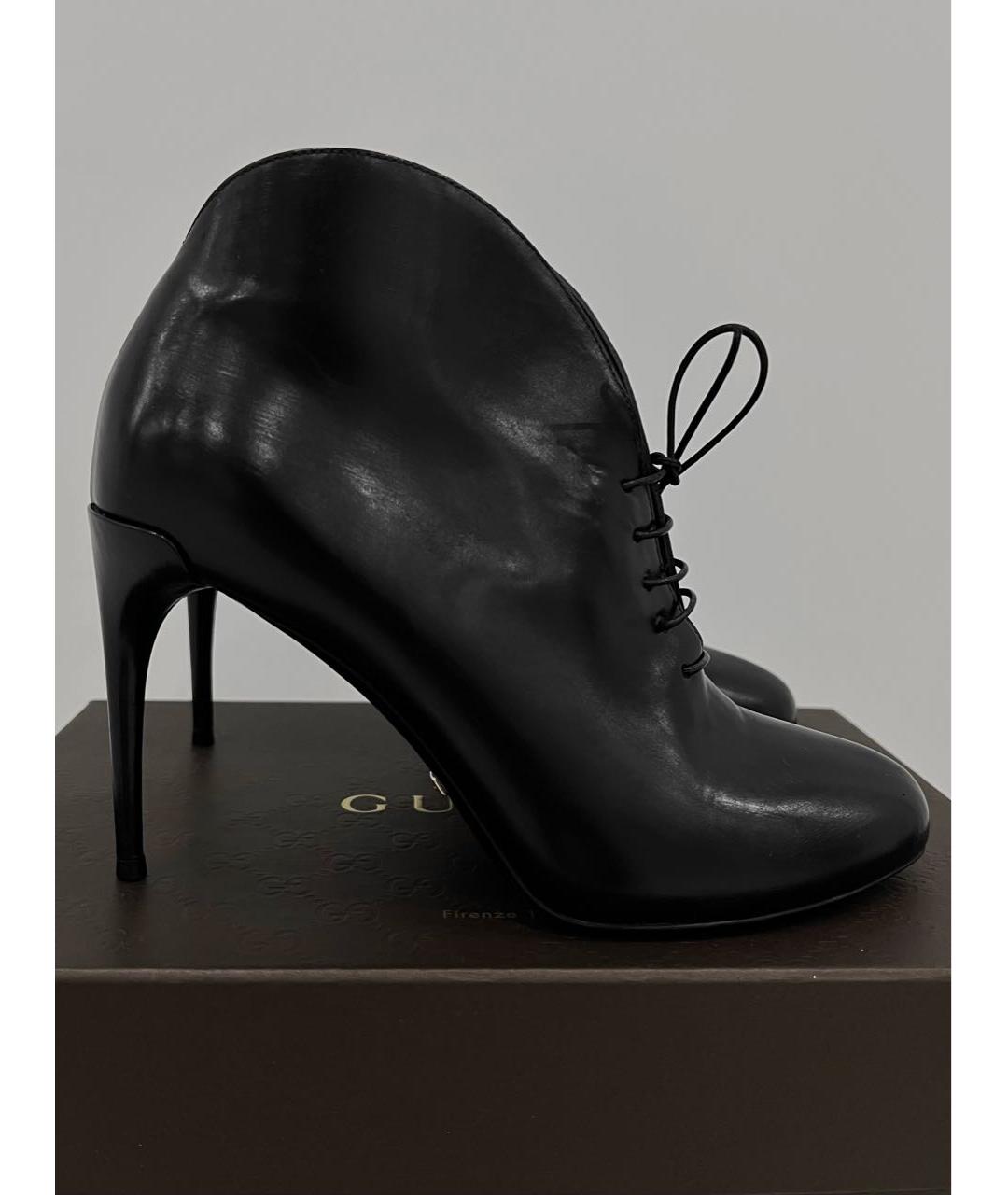 GUCCI Черные кожаные ботильоны, фото 2
