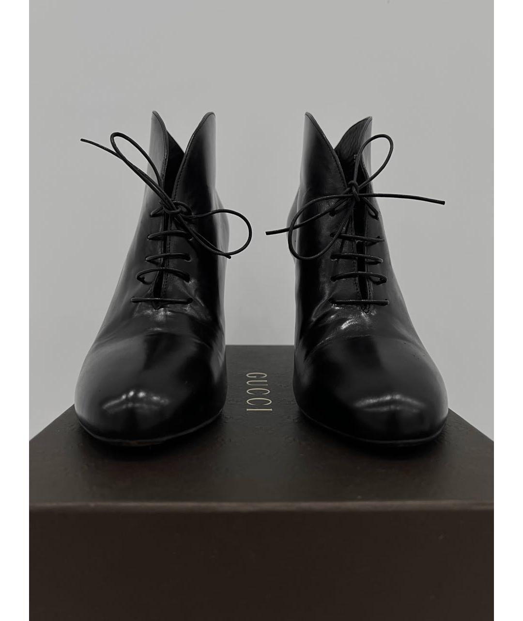 GUCCI Черные кожаные ботильоны, фото 3