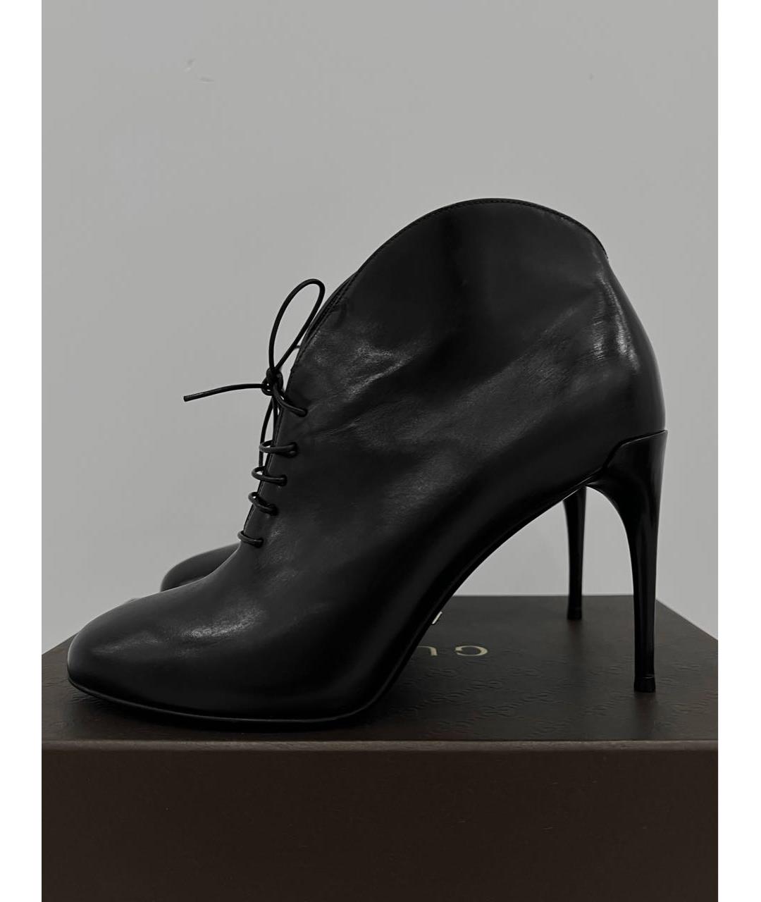 GUCCI Черные кожаные ботильоны, фото 4
