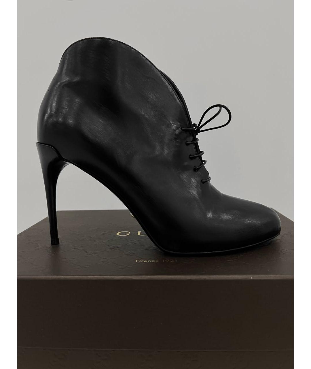 GUCCI Черные кожаные ботильоны, фото 8