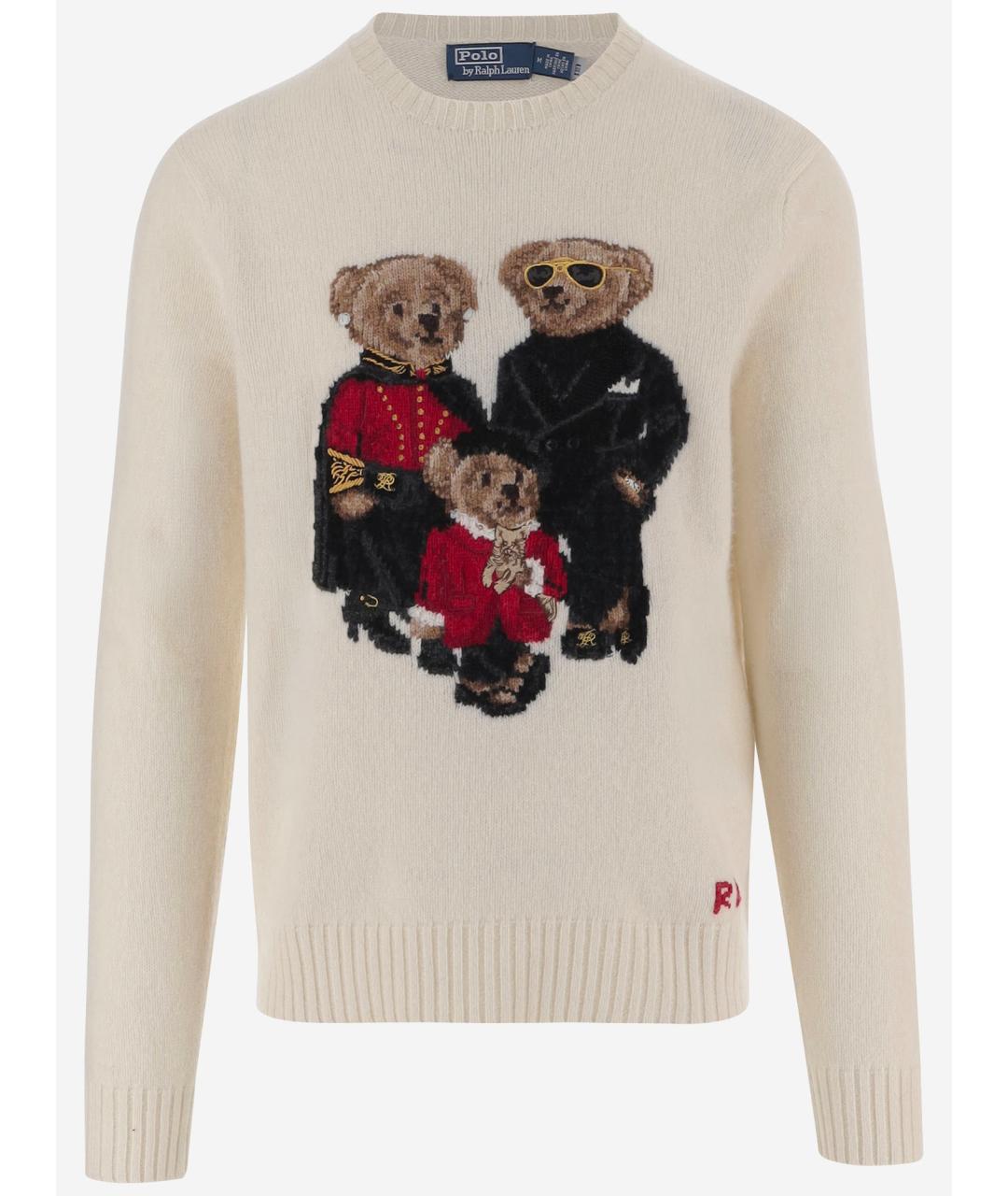 POLO RALPH LAUREN Бежевый шерстяной джемпер / свитер, фото 4
