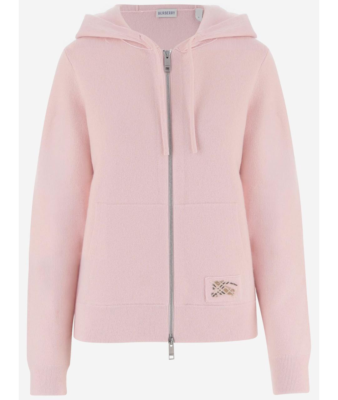 BURBERRY Розовый шерстяной кардиган, фото 4