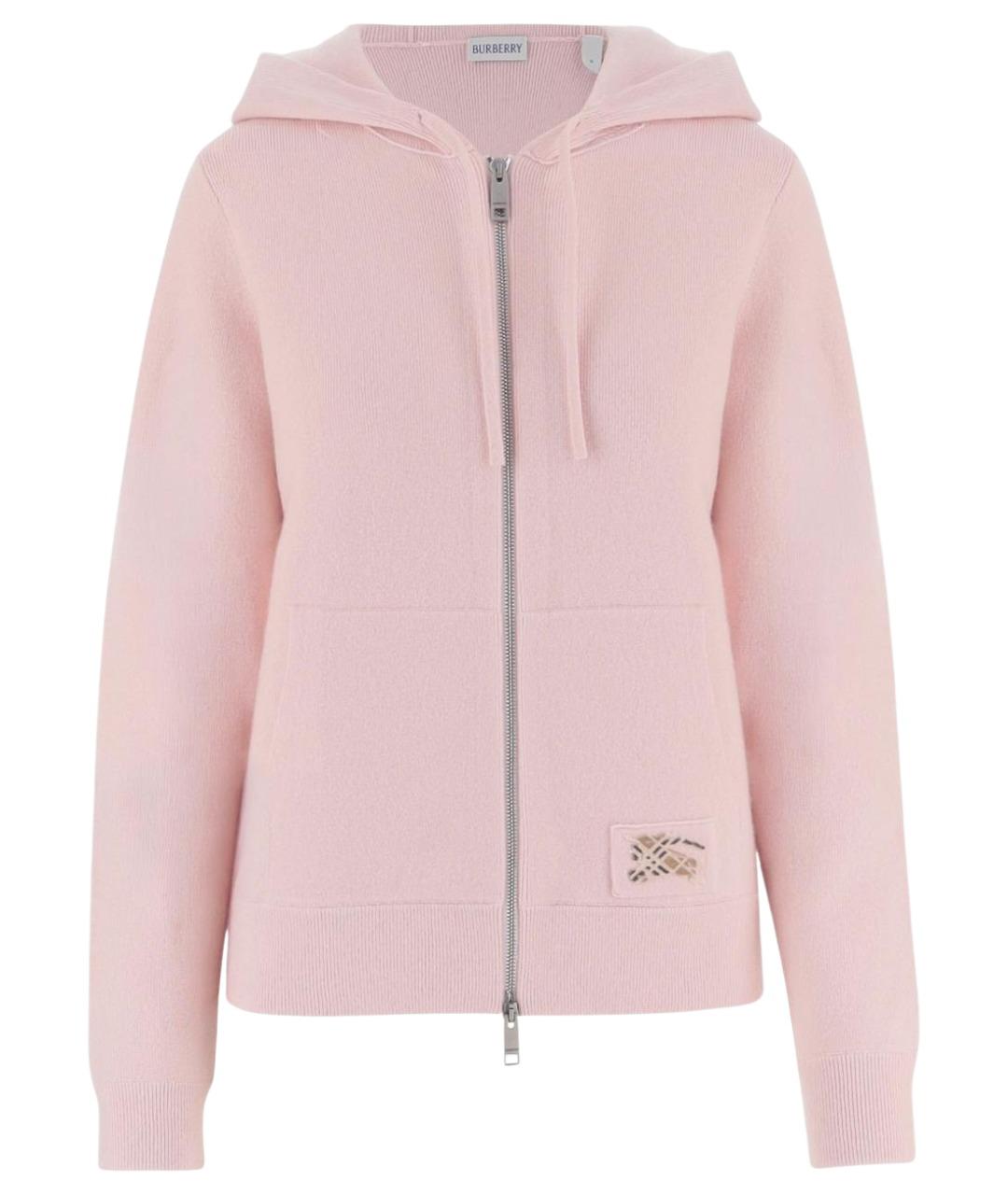 BURBERRY Розовый шерстяной кардиган, фото 1