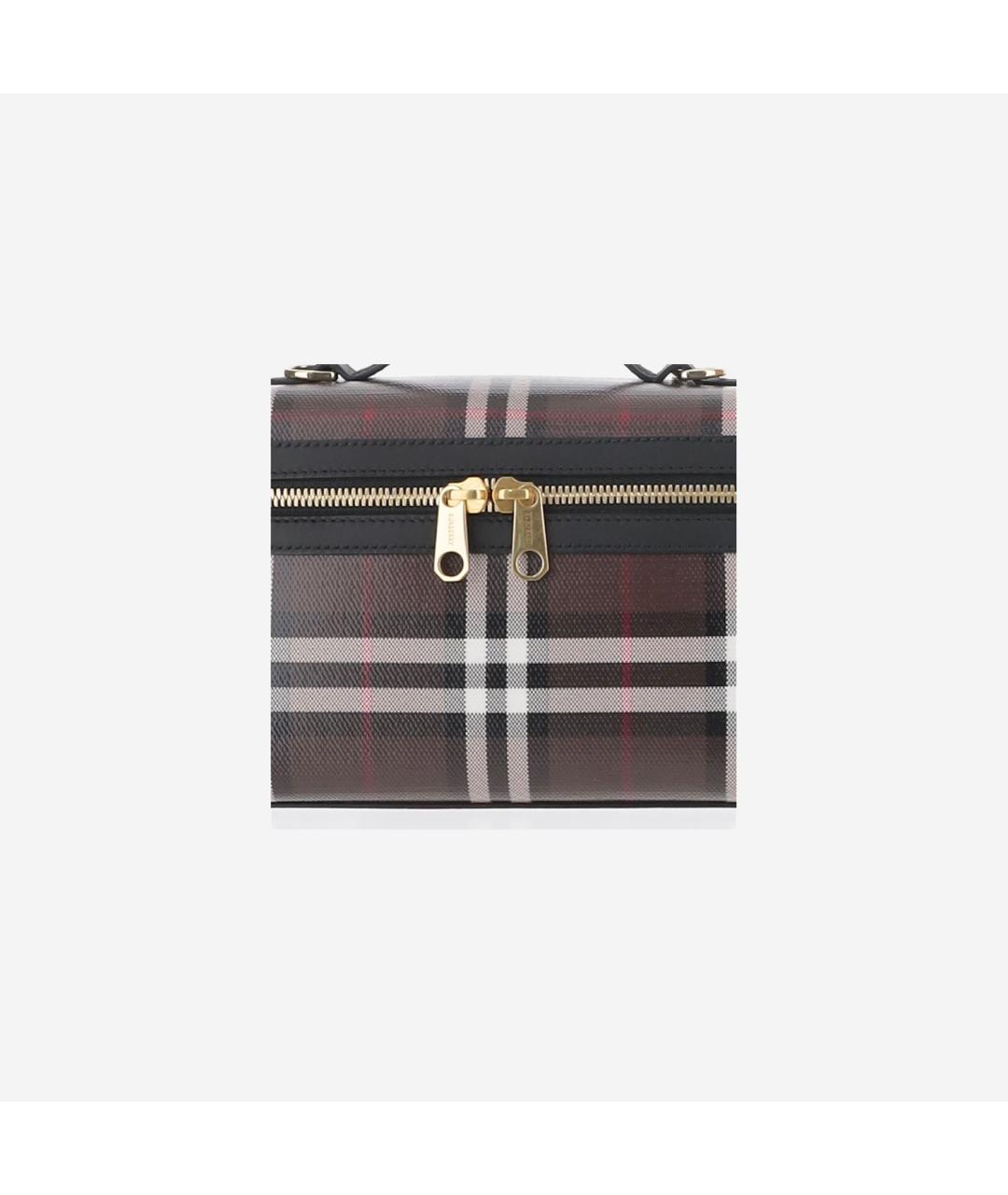 BURBERRY Коричневая хлопковая сумка с короткими ручками, фото 5
