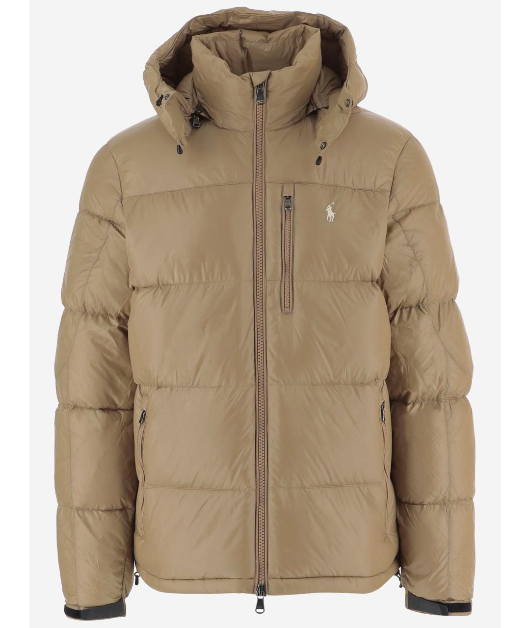 POLO RALPH LAUREN Бежевый нейлоновый пуховик, фото 4
