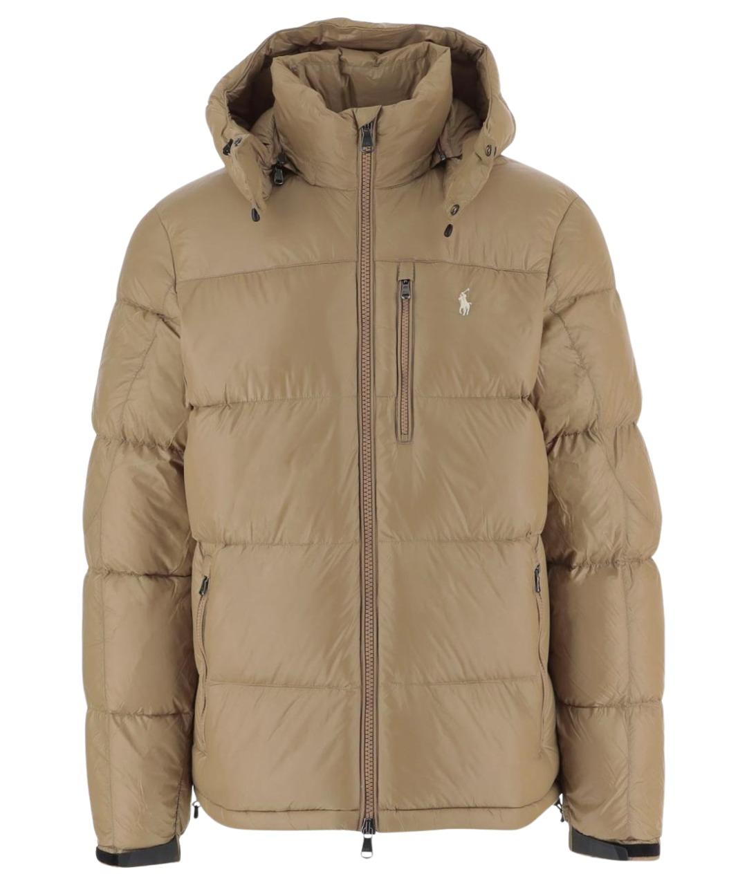 POLO RALPH LAUREN Бежевый нейлоновый пуховик, фото 1