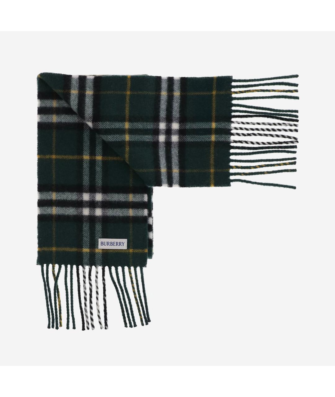 BURBERRY Зеленый кашемировый шарф, фото 2